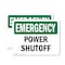 Signmission Power Shutoff, 10 in W x Rectangle, Vinyl Decal OS-2PACK-EM-D-710-L-10347 - alternate 1